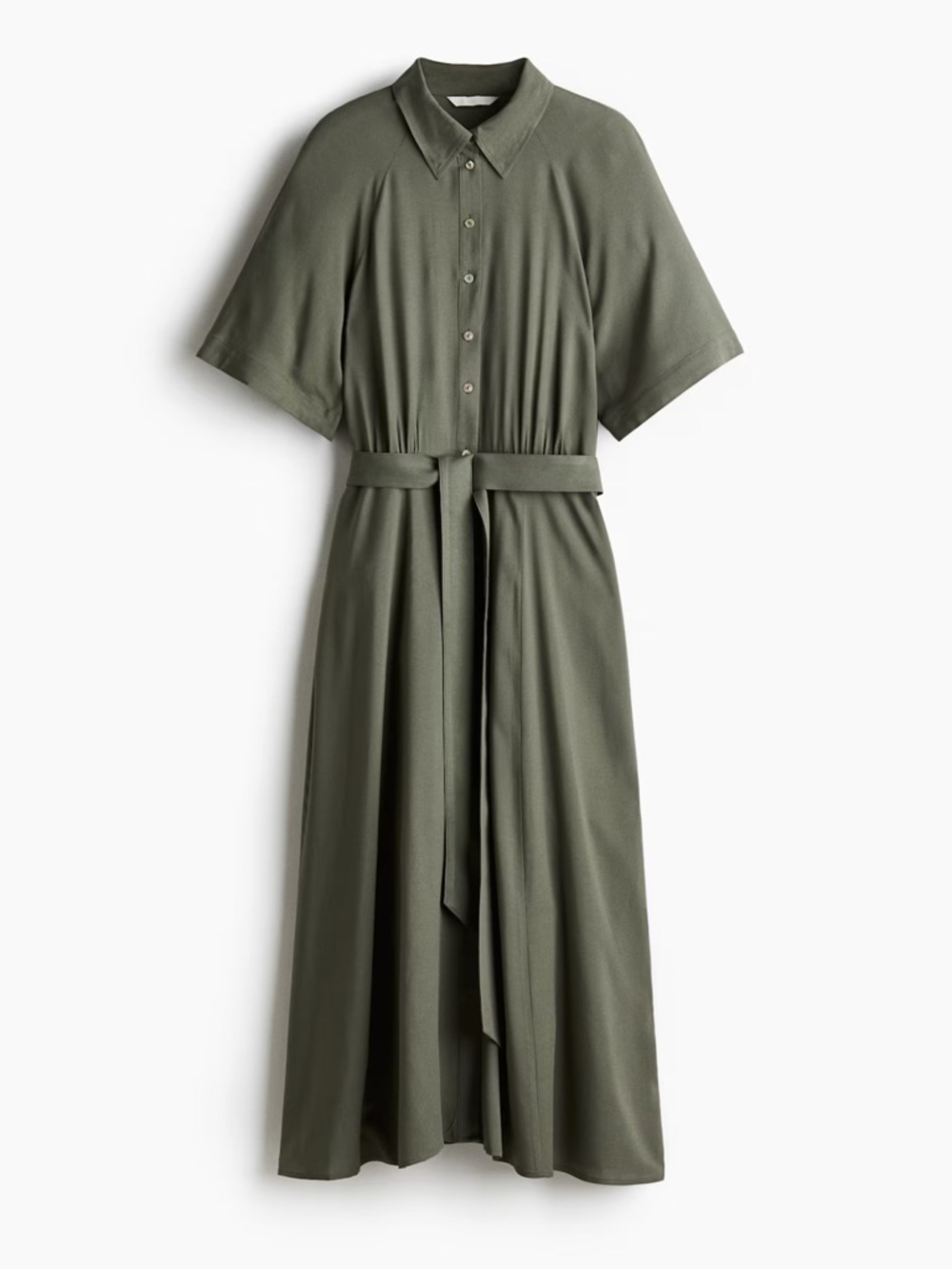 H&M Tie Belt Shirt Midi Dress